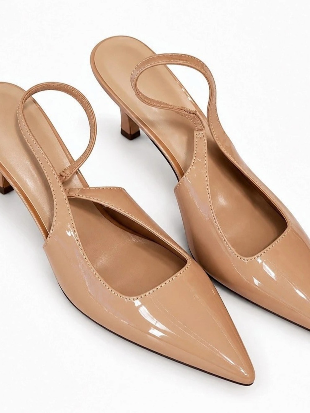 Pointed Toe Slingback Heels in Brown/Tan Like
New